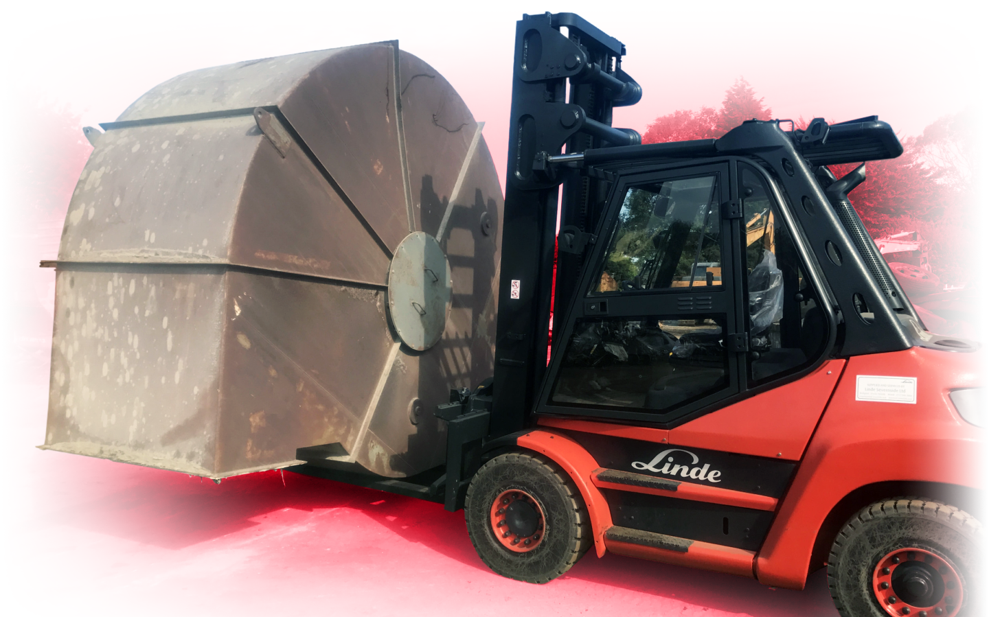 Use of folk lift for heavy load moving, by qualified, experienced Henry Orchard and Sons staff
