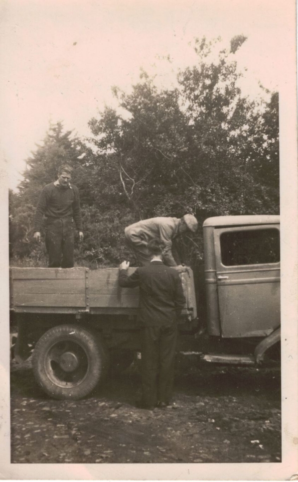 Bucklers Yard, Holmbush in 1947. Here is Henry Orchard, founder of Henry Orchard and Sons scrap metal business, pictured in Buckler's Yard, Holmbush, St Austell with his first lorry in 1947.