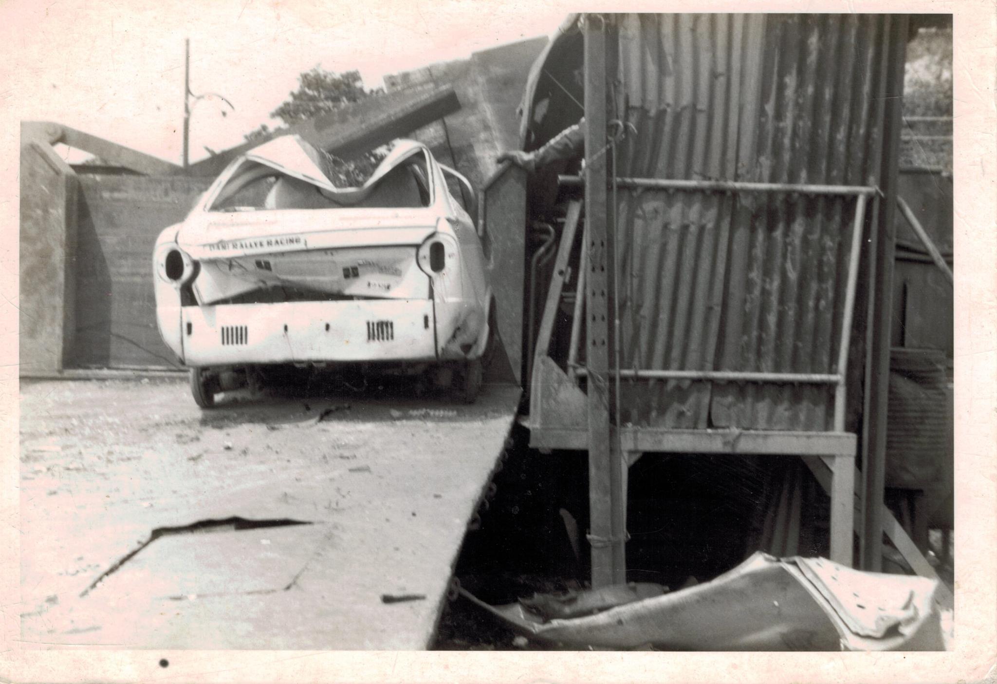The scrap metal yard in 1977: a new Franz Arnold metal baler purchased from Vienna to bale ECLP drums, St Austell Brewery bottle caps as well as cars.